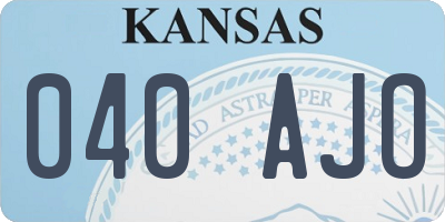 KS license plate 040AJO