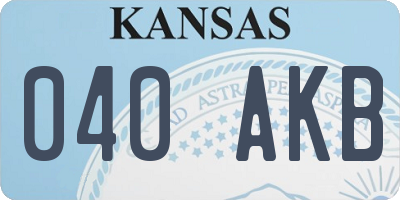 KS license plate 040AKB