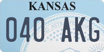 KS license plate 040AKG