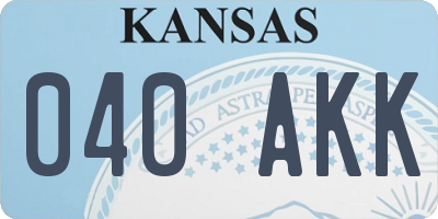 KS license plate 040AKK