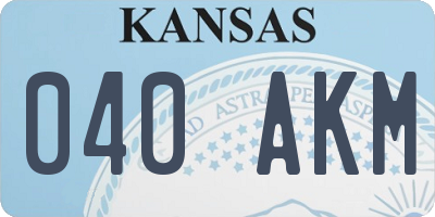 KS license plate 040AKM
