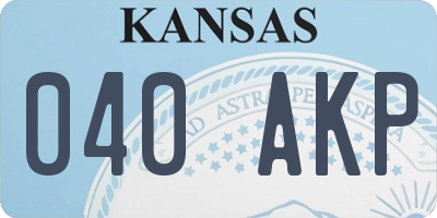 KS license plate 040AKP