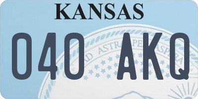 KS license plate 040AKQ