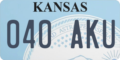 KS license plate 040AKU