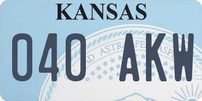 KS license plate 040AKW