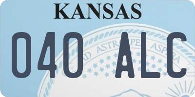 KS license plate 040ALC