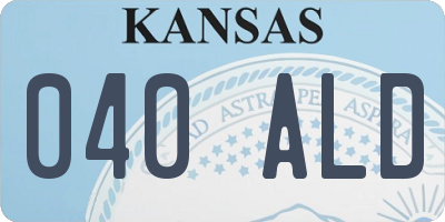 KS license plate 040ALD