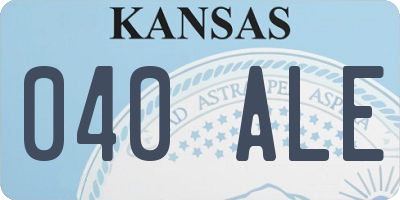 KS license plate 040ALE