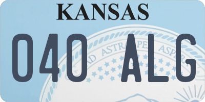 KS license plate 040ALG