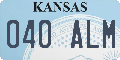 KS license plate 040ALM