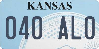 KS license plate 040ALO