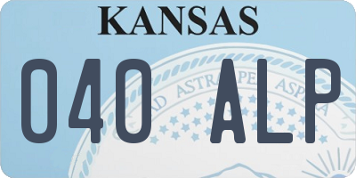 KS license plate 040ALP