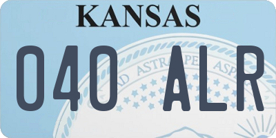 KS license plate 040ALR