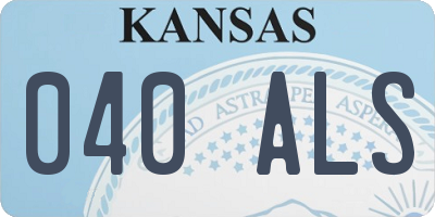 KS license plate 040ALS
