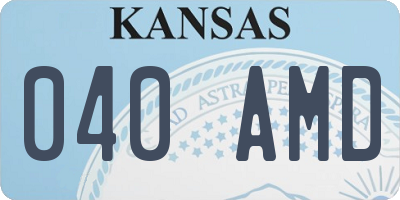 KS license plate 040AMD