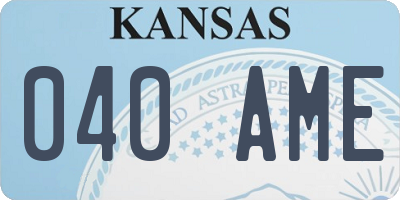KS license plate 040AME