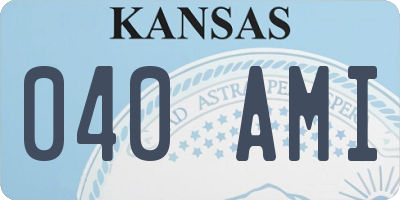 KS license plate 040AMI