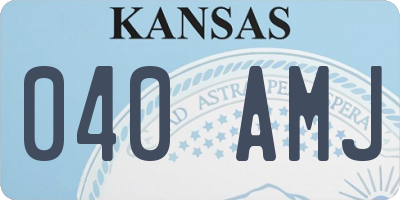 KS license plate 040AMJ