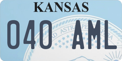 KS license plate 040AML
