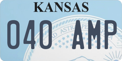 KS license plate 040AMP