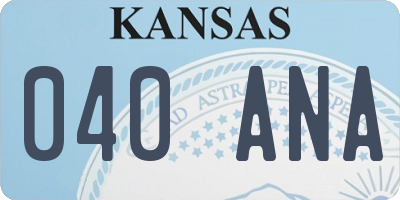 KS license plate 040ANA
