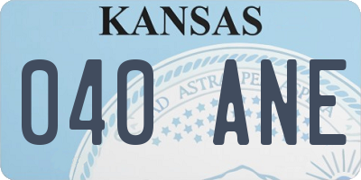 KS license plate 040ANE