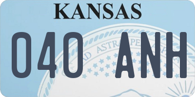 KS license plate 040ANH