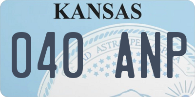 KS license plate 040ANP