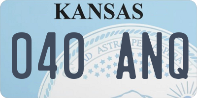KS license plate 040ANQ