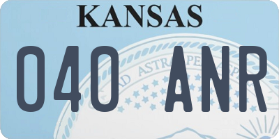 KS license plate 040ANR