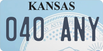 KS license plate 040ANY