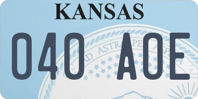KS license plate 040AOE