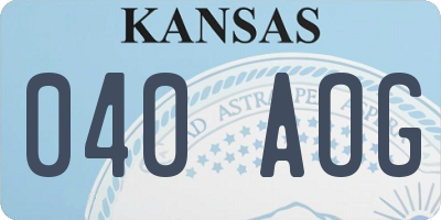 KS license plate 040AOG