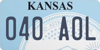 KS license plate 040AOL