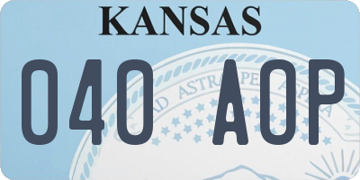 KS license plate 040AOP