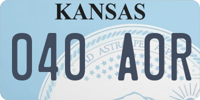 KS license plate 040AOR