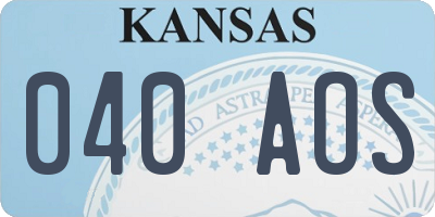 KS license plate 040AOS
