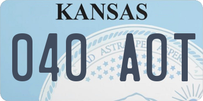 KS license plate 040AOT