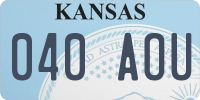 KS license plate 040AOU