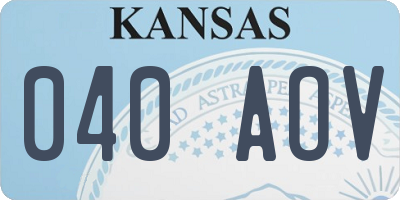 KS license plate 040AOV