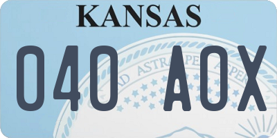 KS license plate 040AOX