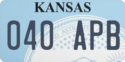 KS license plate 040APB