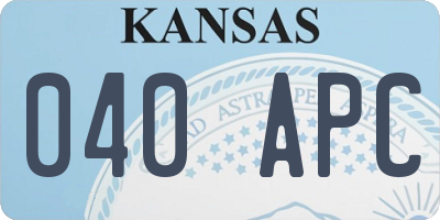 KS license plate 040APC