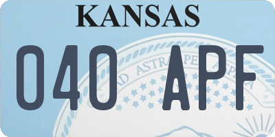 KS license plate 040APF