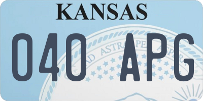 KS license plate 040APG