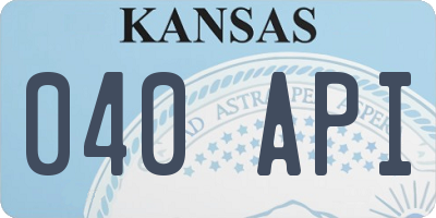 KS license plate 040API