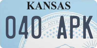 KS license plate 040APK