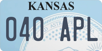 KS license plate 040APL