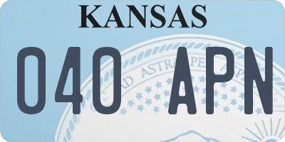 KS license plate 040APN
