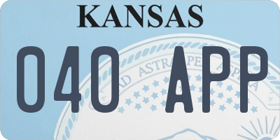 KS license plate 040APP